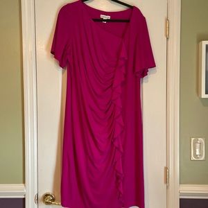 Pink dress with front side ruffle, size 18